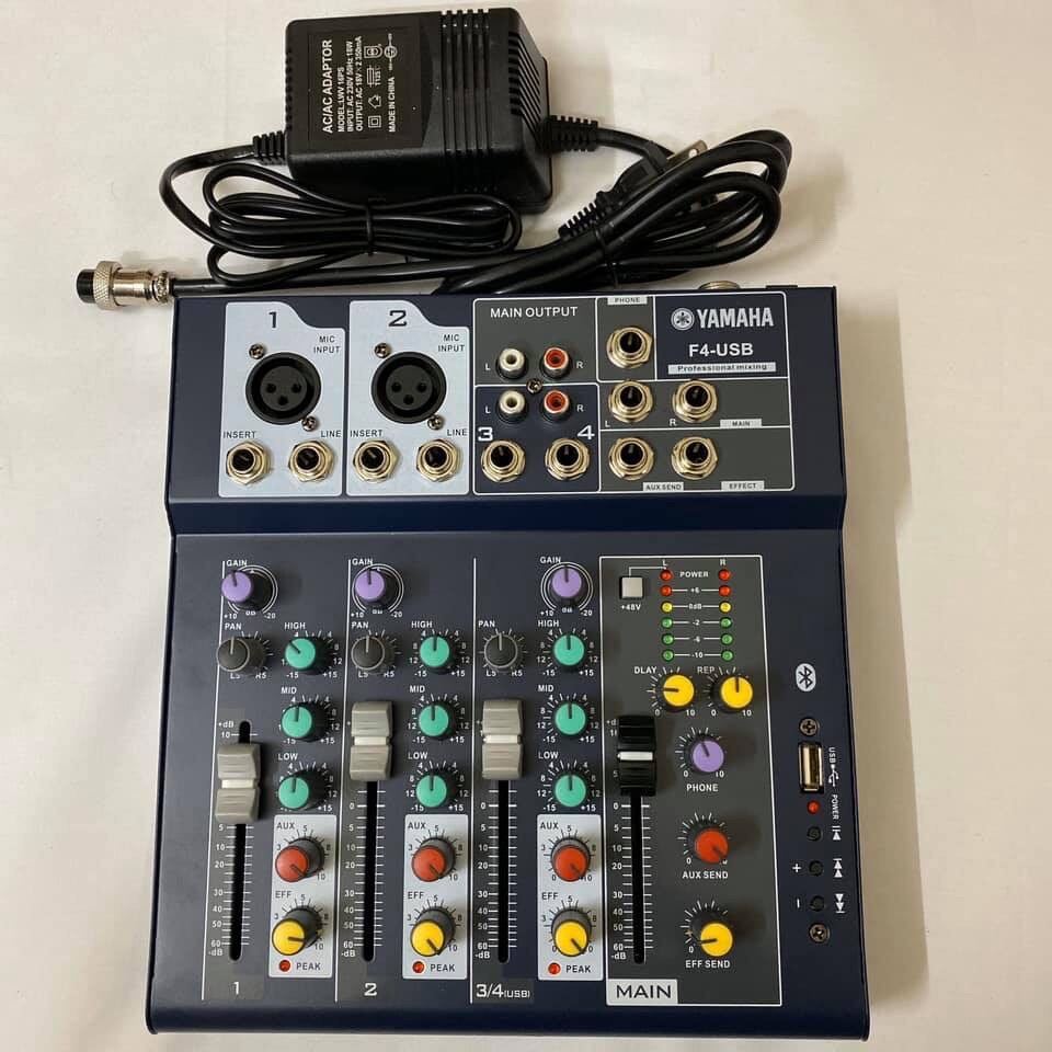 Bàn trộn âm thanh mixer yamaha usb f4 bluetooth bảo hành 12 tháng đổi mới