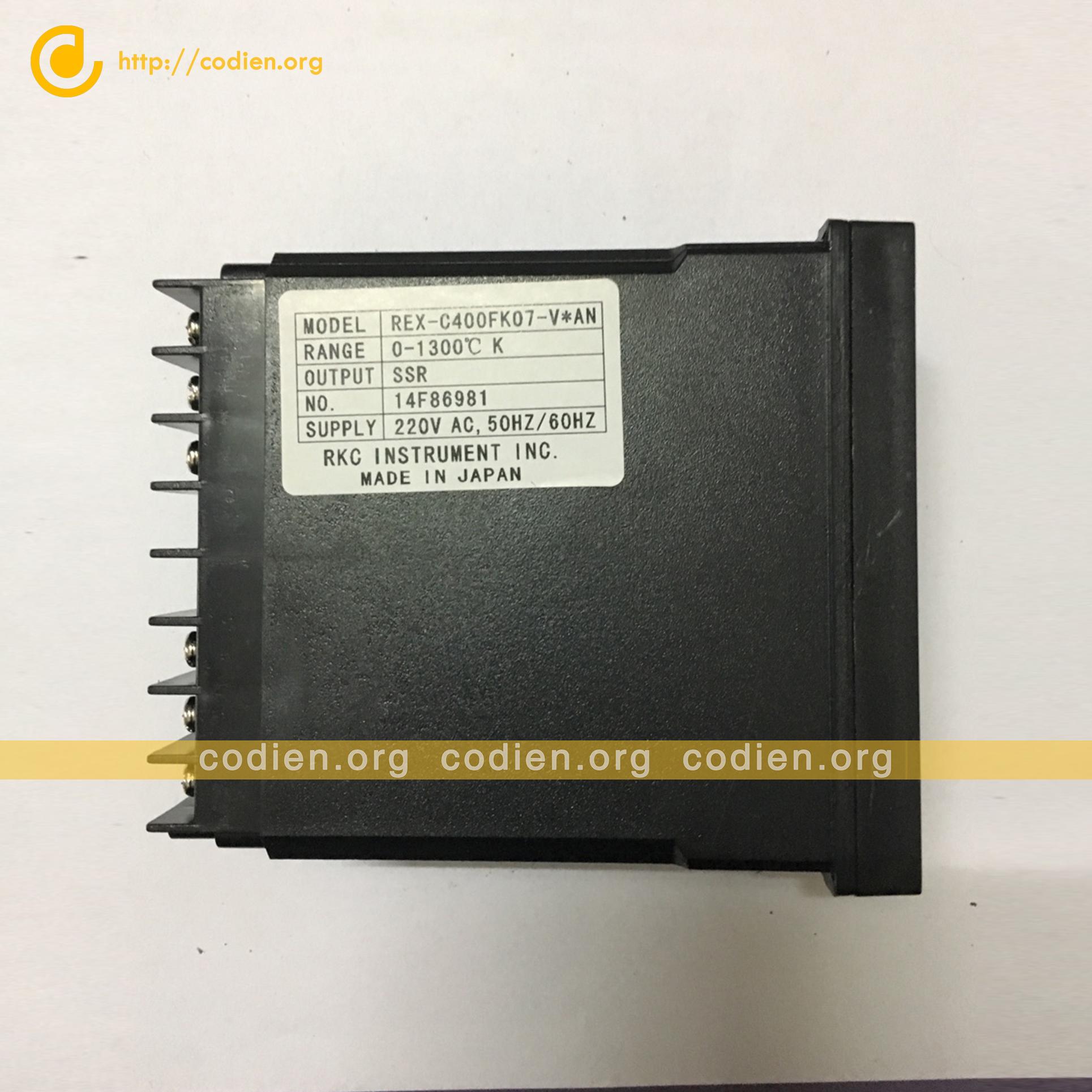Bộ điều khiển nhiệt độ đồng hồ nhiệt độ rex c400fk07-v*an dải đo 0-1300 độ đầu ra ssr điện áp 220v thương hiệu rkc