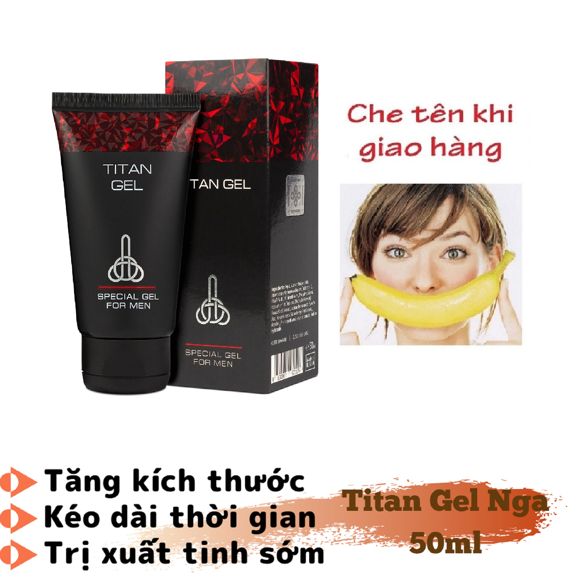 (Lô mới nhất) Titan Gel Nga cao cấp - Gel dành cho nam - hàng chính hãng (chai 50 ml)