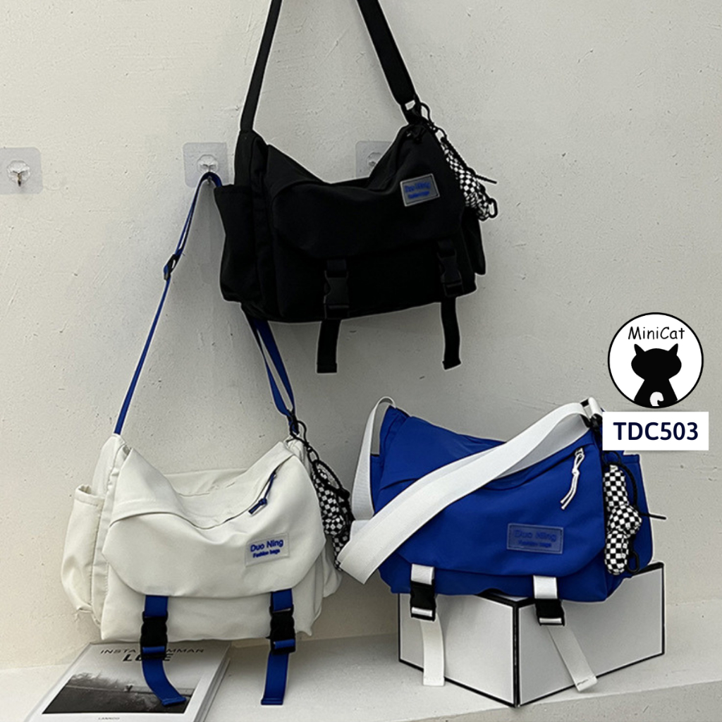 Túi đeo chéo, túi đeo vai vải canvas Hàn Quốc MiniCat TDC503 (không kèm phụ kiện)