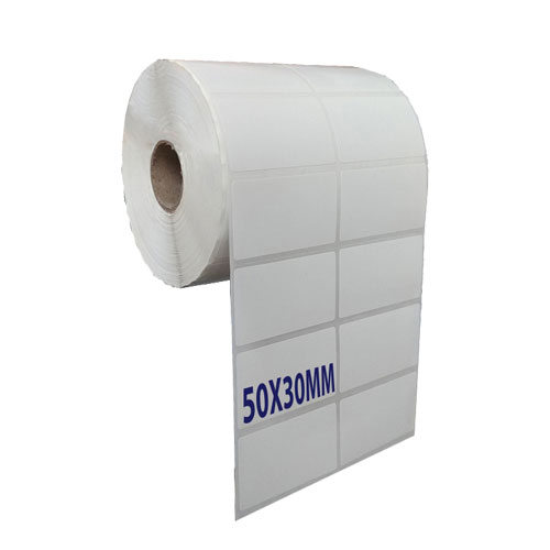 Tem 50x30 Decal in tem nhãn mã vạch Cuộn 50 Mét 50*30 mm 2 tem/hàng giấy in tem phụ tem trà sữa giấy nhiệt giấy in nhiệt