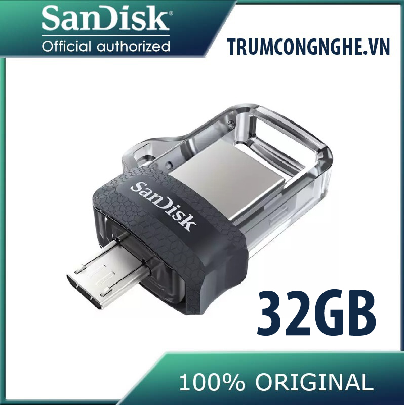 USB OTG SanDisk Ultra 3.0 M3 32GB Dual Drive ( USB 2 ĐẦU )