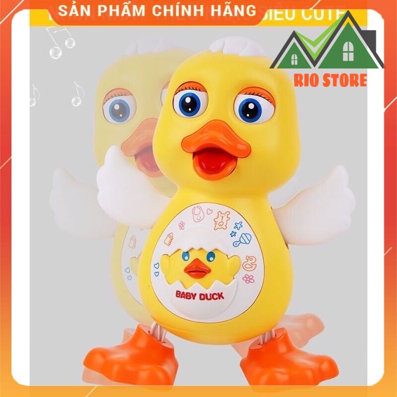Đồ chơi chú vịt nhảy múa phát nhạc có đèn vui nhộn, Vịt nhảy theo nhạc ngộ nghĩnh cho bé RioStore1688