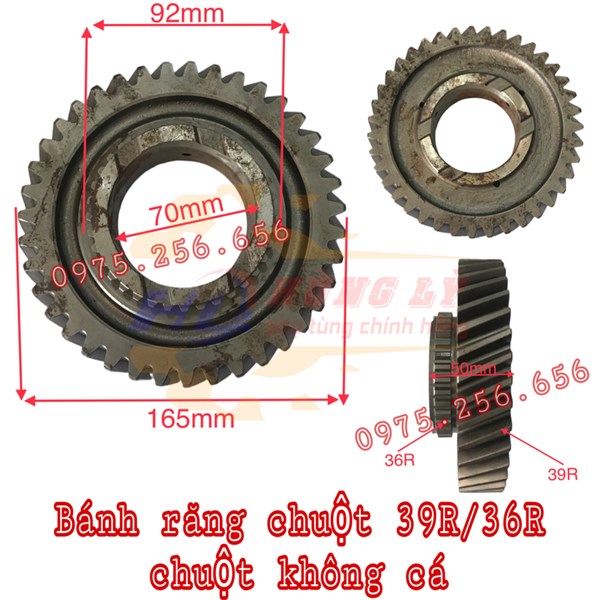 Bánh răng (Chuột) 39R Chéo/36R Chuột không Cá (1700Jk-127 dầy 30mmm lỗ phi 70) bánh răng xe ô tô phụ tùng ô tô phụ tùng Hùng Lỳ