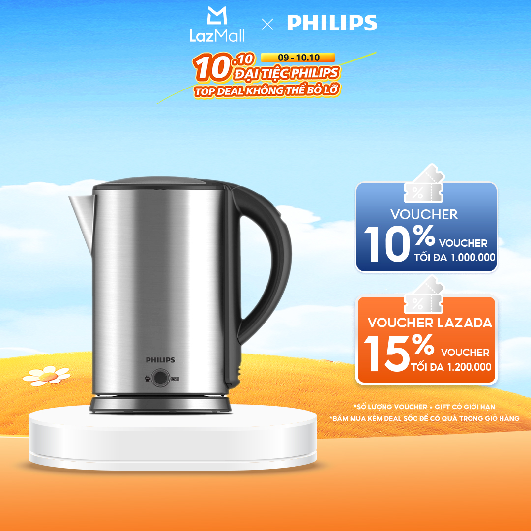 Bình Siêu Tốc Philips HD9316/03, Dung Tích 1.7 Lít Công Suất 1.800W-Cảm Biến Hơi Nước, Chống Sôi Khô Và Quá Nóng, Giữ Ấm Mà Không Cần Đun Sôi Lại, Giúp Nước Sôi Nhanh-Hàng Phân Phối Chính Hãng