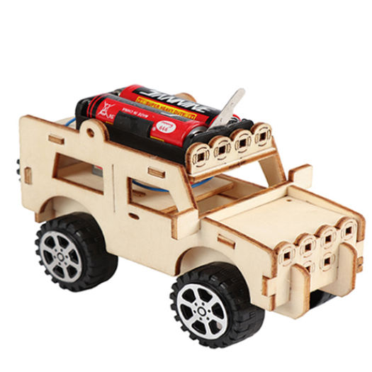 Đồ chơi trí tuệ cho bé - Bộ lắp ghép xe jeep bằng gỗ theo phương pháp giáo dục Stem