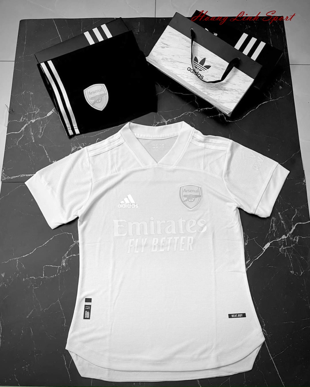 Áo Bóng Đá CLB Arsenal-Sân Khách-Màu Trắng Tuyết-Bản Thi ĐẤu-Chất Vải Polyester Thái Cao Cấp