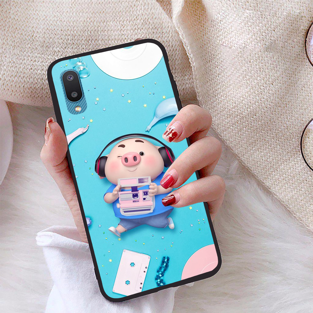 [HCM]Ốp lưng iCase dành cho Samsung Galaxy A02 viền dẻo TPU BST Pig Cute