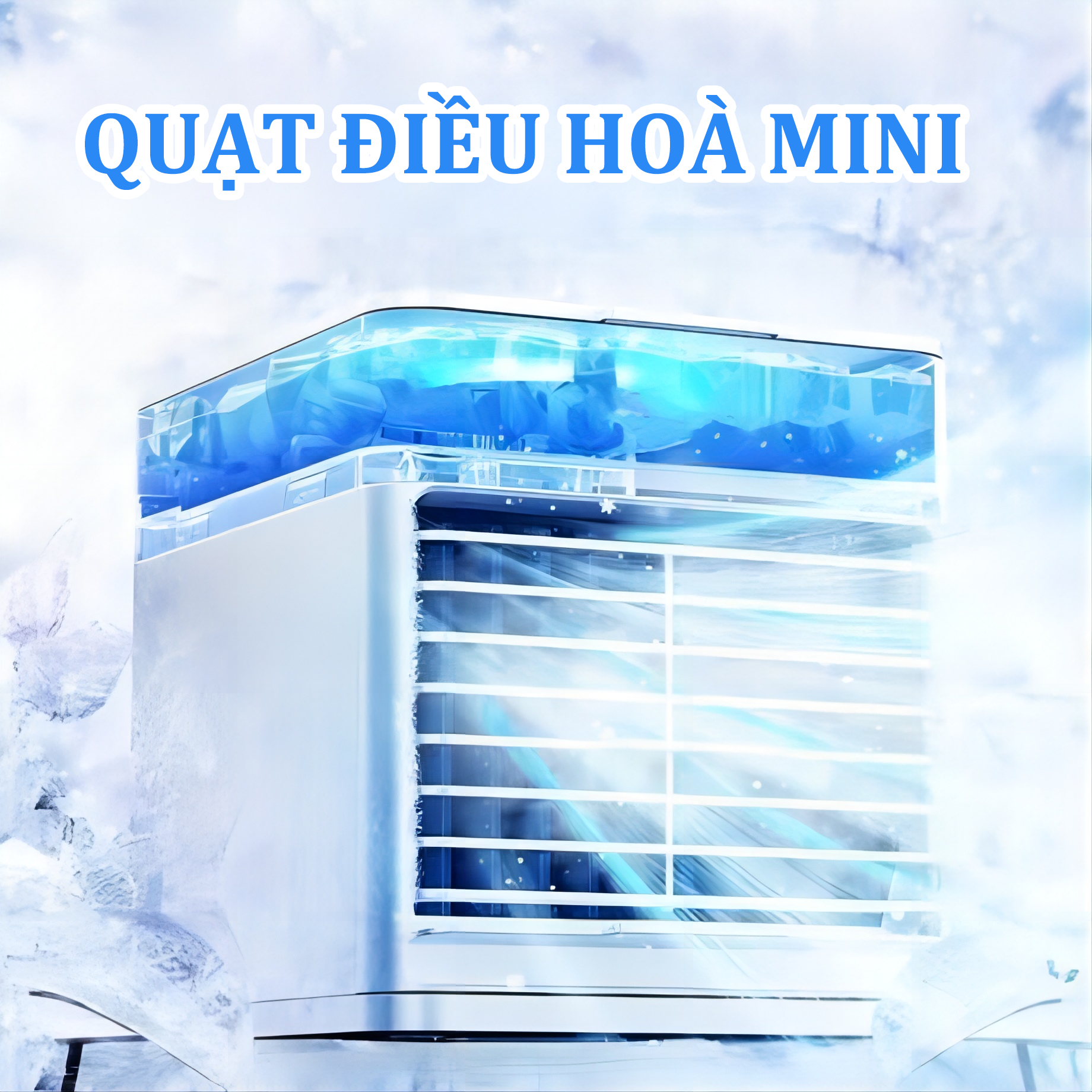 (HỎA TỐC 2H)Quạt Điều Hoà Mini Làm Mát Không Khí Kết Hợp Phun Sương-Kiêm Đèn Ngủ Không Chảy Nước dung tích 500ml