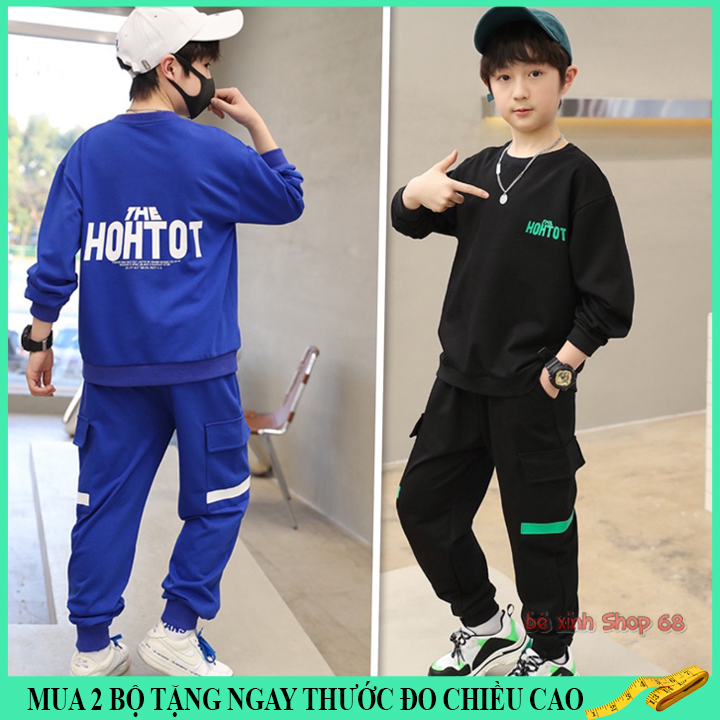 Bộ thu đông bé trai 14-45kg, set thu đông cho bé trai 4-14 tuổi HOH.TOT cá tính năng động, hàng may kĩ