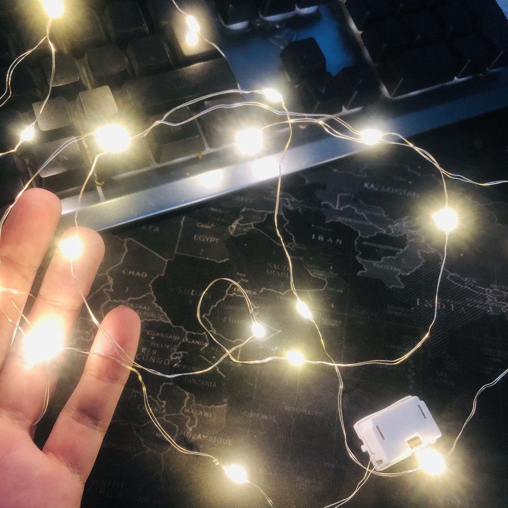Dây đèn led đom đóm đèn fairylight dài 1m 10 bóng và dài 2m 20 bóng dùng pin và USB KAS - KPOP ALL STARS