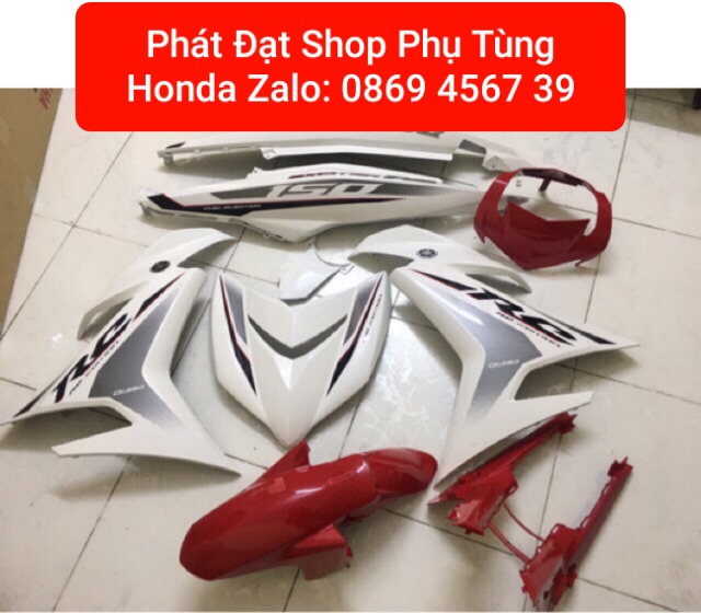 Dàn áo cho xe exciter 150 màu trắng đỏ zin hãng-yamaha
