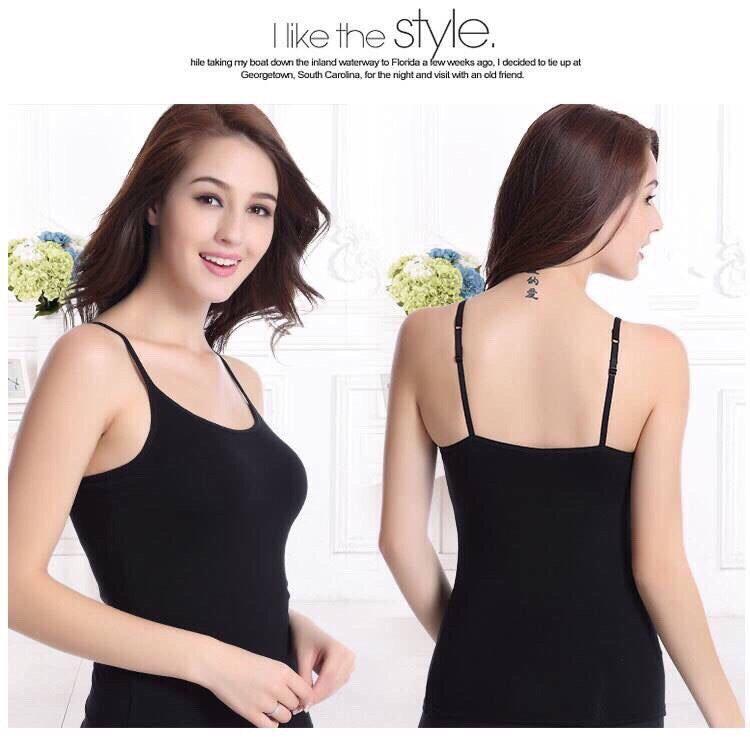 [HCM]Áo hai dây nữ đẹp  Áo thun nữ hai dây có tăng đơ vải thun cotton lạnh free size 40-55kg