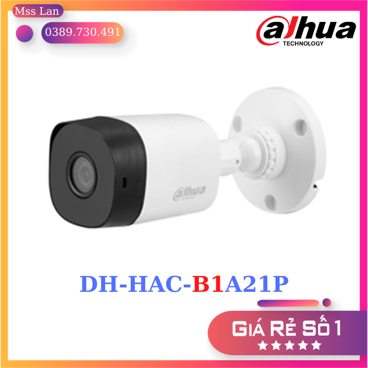 Camera Dahua Thân Nhựa DH-HAC-B1A21P 2Megapixel Hồng Ngoại 20 Mét