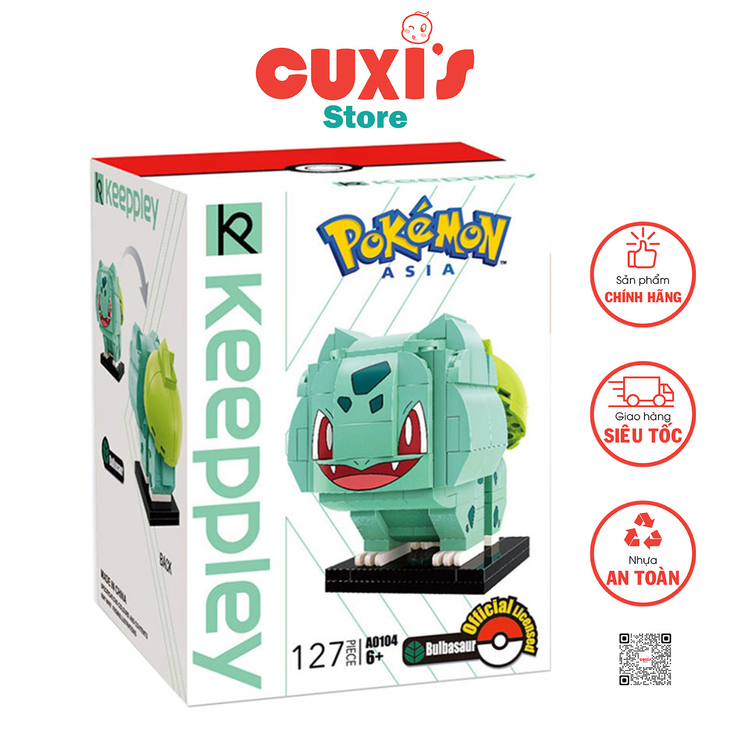 Đồ chơi lắp ráp lego Pokemon, Keeppley Pokemon, A0104 – Pokemon Bulbasaur