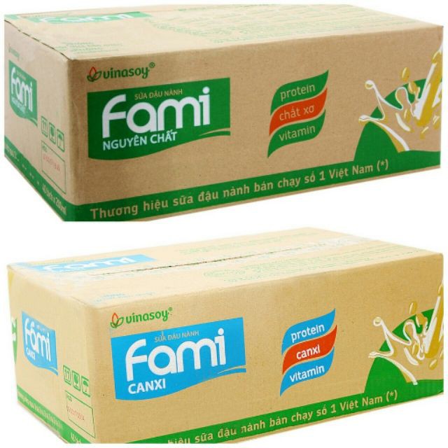 Sữa Đậu Nành Fami Bịch (40 Bịch X 200Ml) (Canxi ( Xanh Lam))