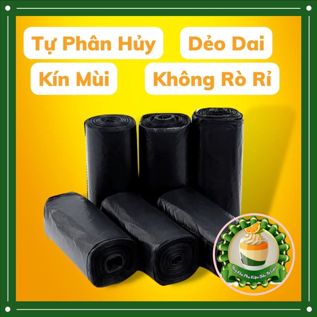 Túi rác tự phân hủy - bao rác den thương hiệu Tafufa nhiều kích thước