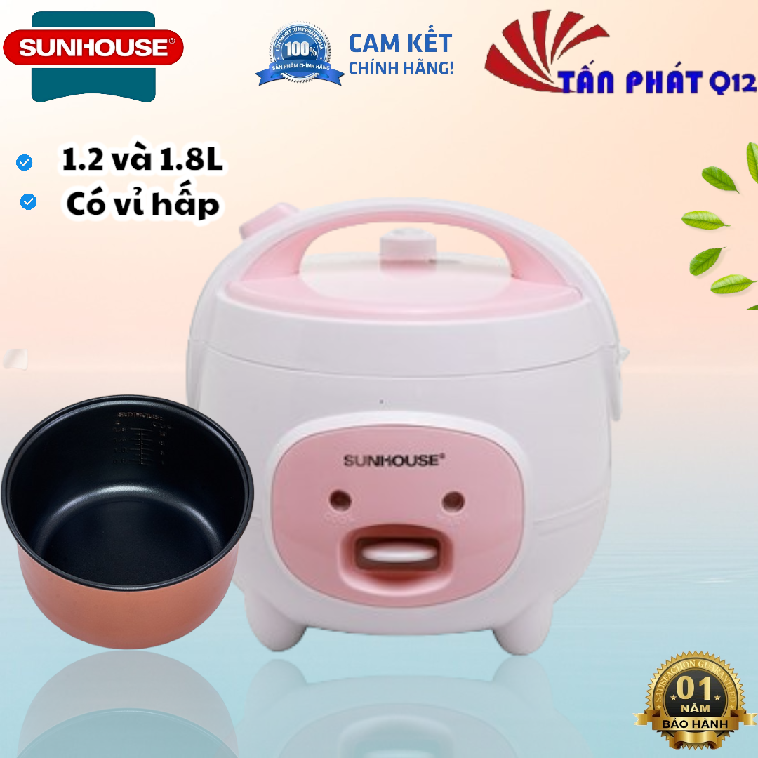 NỒI CƠM ĐIỆN SUNHOUSE SHD8607W (1.8l) HOẶC SHD8217W (1.2L)