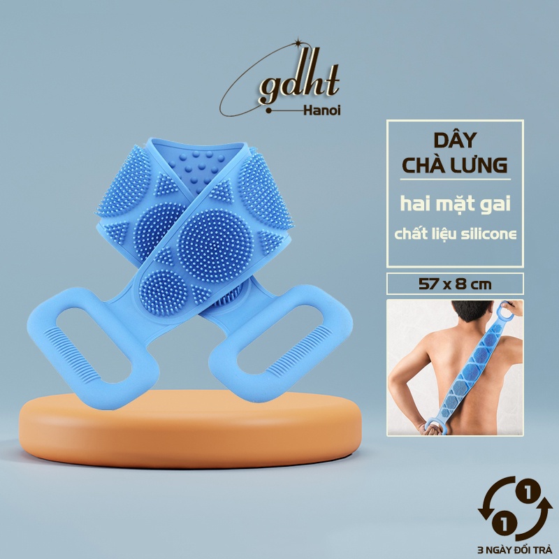 Dây chà lưng tắm, chà lưng silicon cao cấp 2 mặt gai massage lưng hiệu quả, dây tắm cọ lưng silicon - Gia dụng Huy TUấn Hà Nội