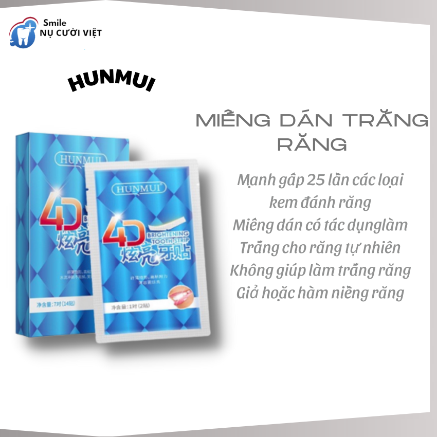 Miếng dán trắng răng 4d trắng nhanh dể sử dụng 7 day