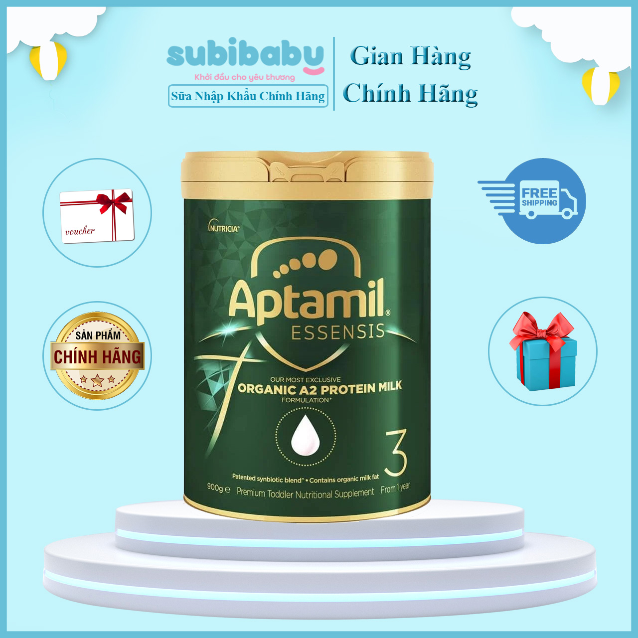 Sữa công thức aptamil essensis organic 900g số 3 cho trẻ từ 12-36 tháng - nhập khẩu úc