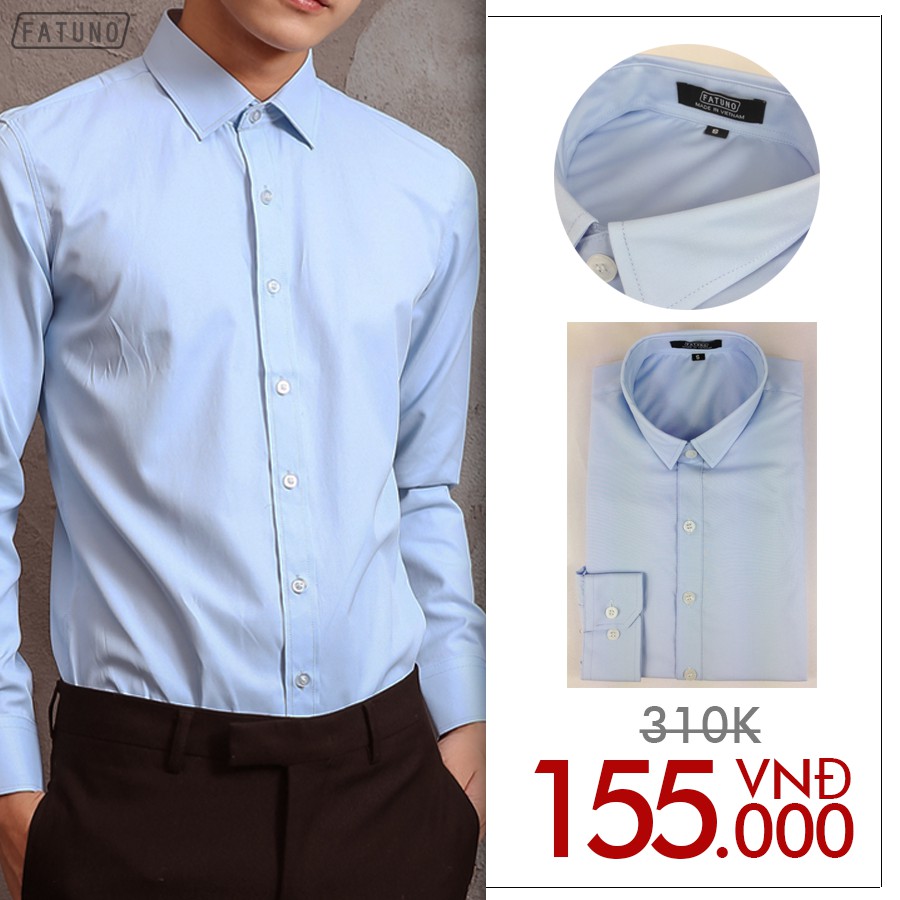 Áo sơ mi nam dài tay gấp hộp cao cấp màu xanh lam, sản phẩm tốt với chất lượng và độ bền cao và được cam kết sản phẩm như hình