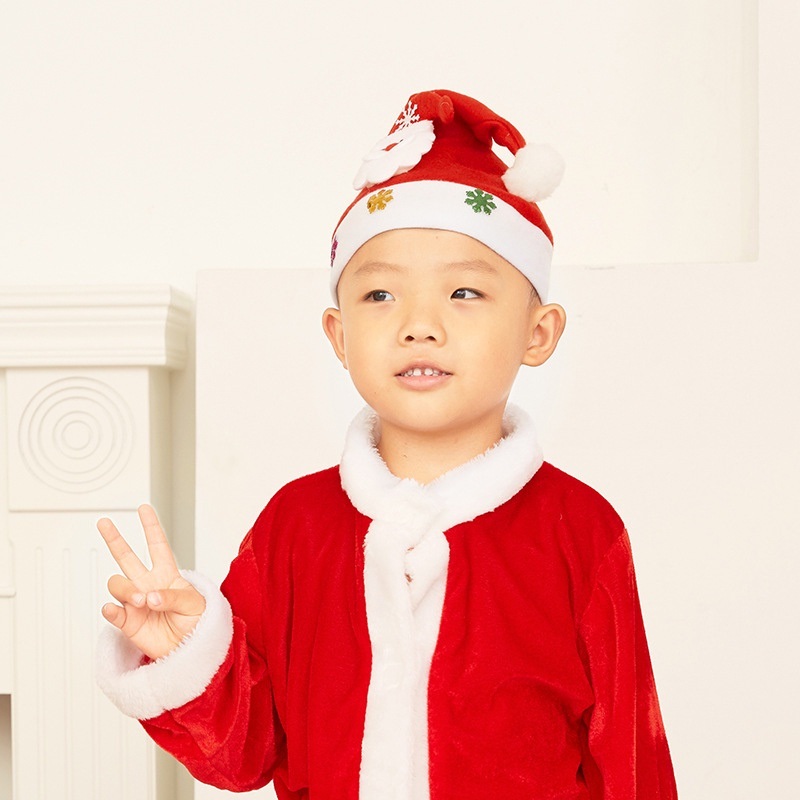 Nón ông già noel vải len cho trẻ em có đèn - mũ giáng sinh - nón noel