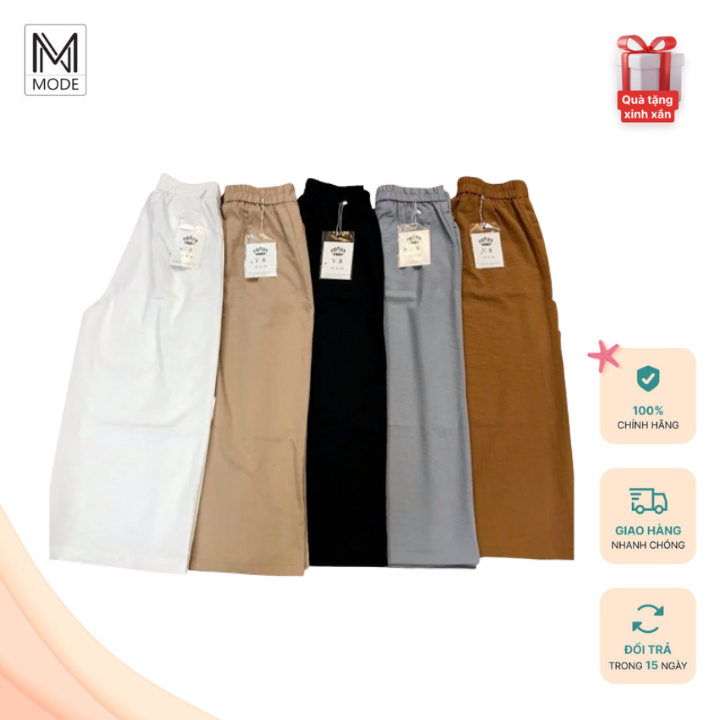 Quần Đũi Nữ Ống Rộng Ngocmode Dáng Lửng, Cạp Chun Sau, Form Rộng, Nhiều Màu Sắc Trẻ Trung - Quần Lửng Nữ Chun Sau Cạp Cao Siêu Sang