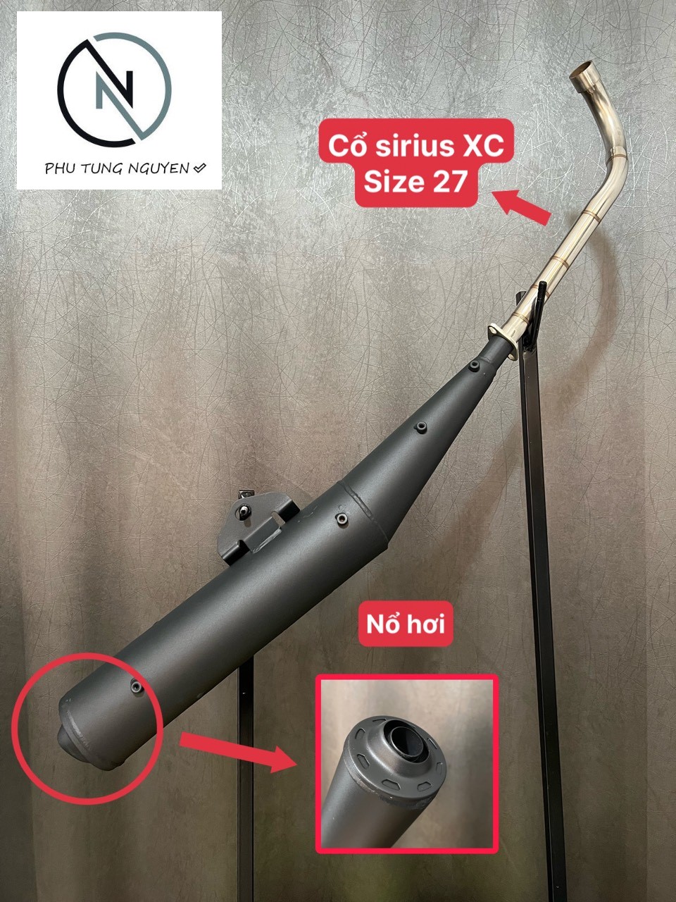 Pô sirius pô spark pô ex10 gắn sirrius móc, êm full ốp pô