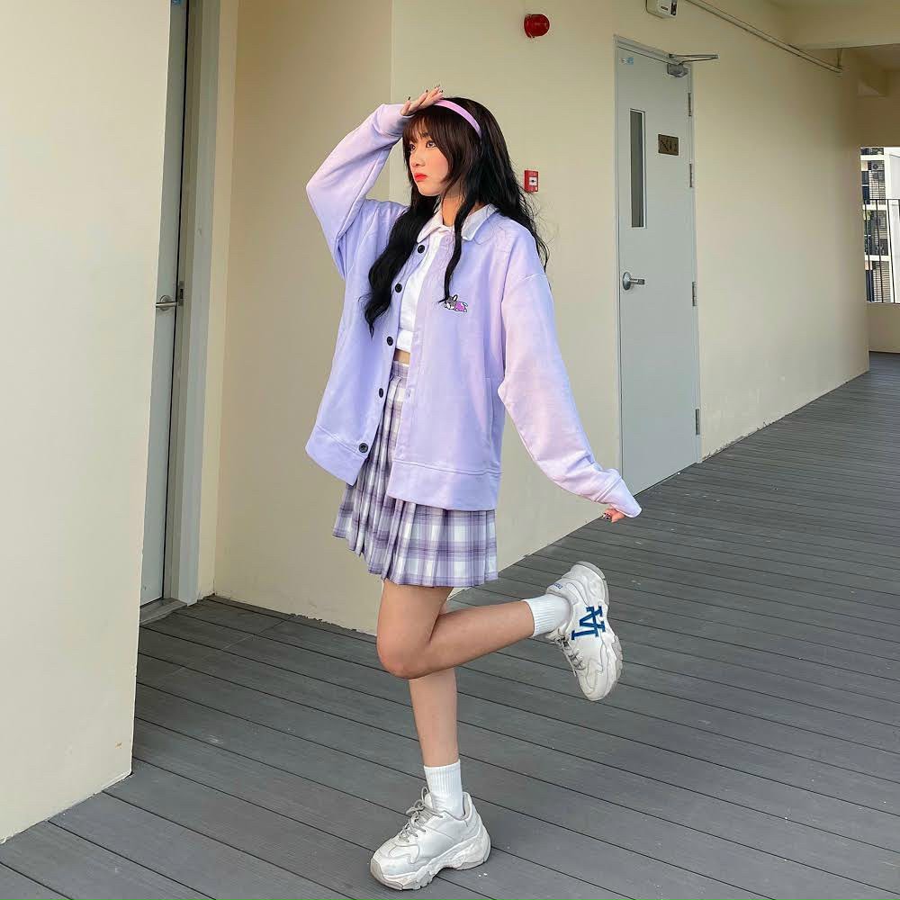 Áo Khoác Nỉ Cadigan  in Chữ Cherry Lover Kèm Hình Cún Mặc Áo Siêu Dê Thương, Mâu Mới Hot Trend .TP