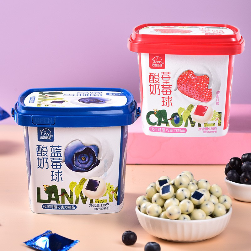 Kẹo Socola trắng / Kẹo sữa chua táo gai/ Sữa chua việt quất hộp 138g món ăn vặt siêu ngon tốt cho sức khỏe