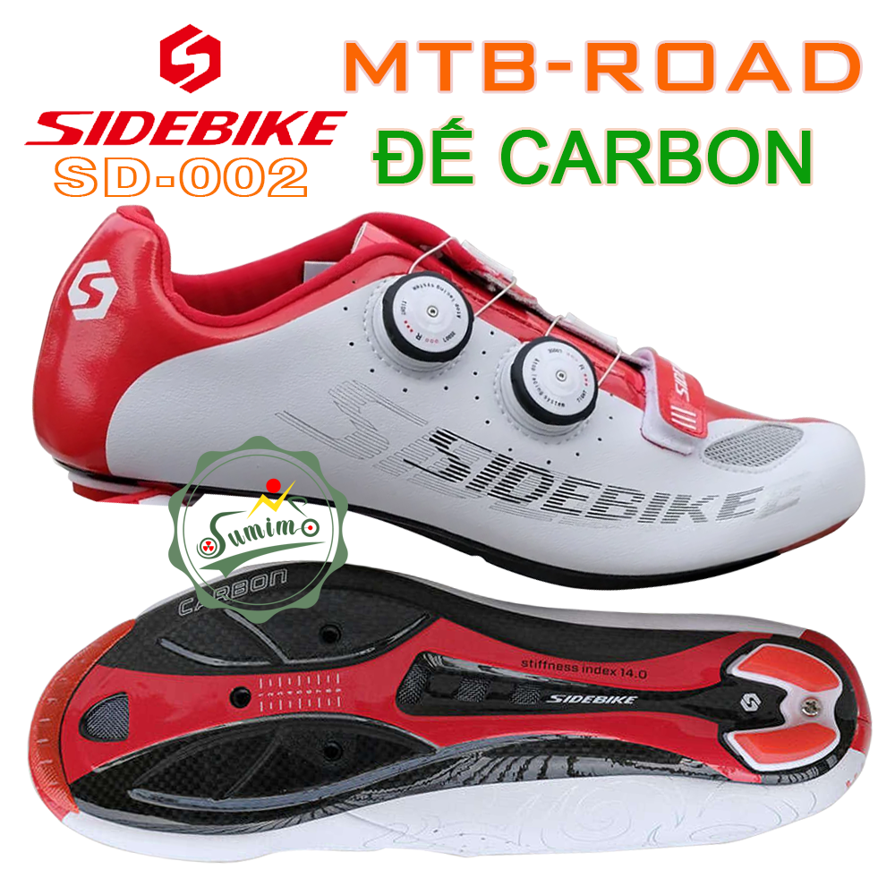 Giày can SIDEBIKE SD-002 đế carbon 2 khoá vặn dòng Road