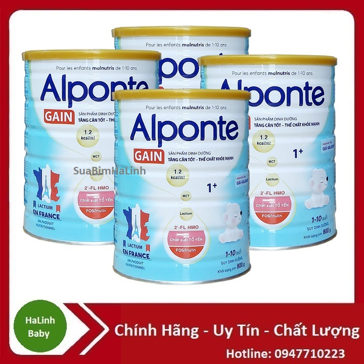 Combo 4 Lon Sữa Alponte Gain 1 800g Date 2025