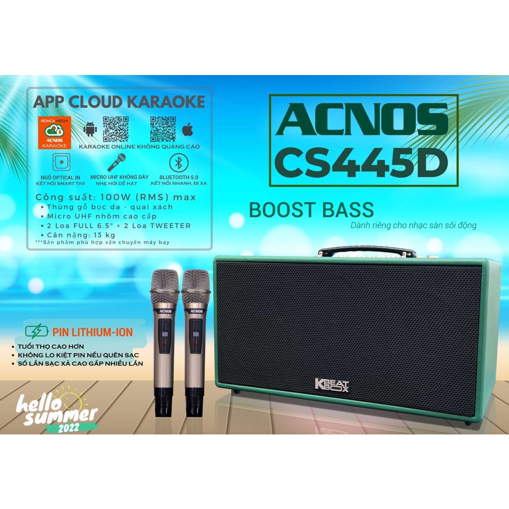 Loa kéo chính hãng acnos cs445d - model mới nhất 2022