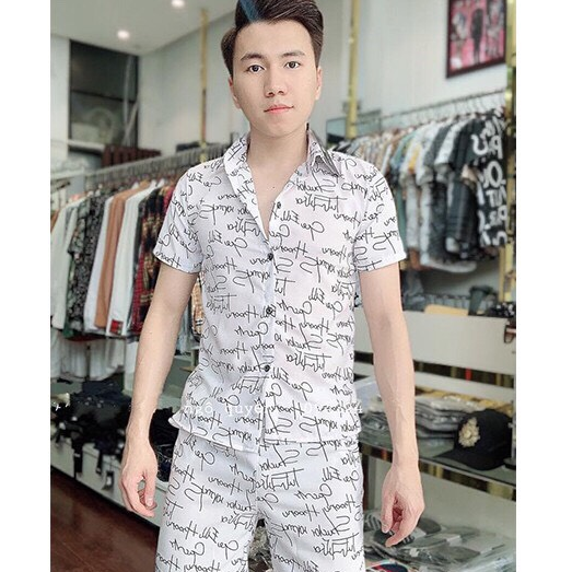 Nguyen Thuy975798 Store 💝 ỐI ZỒI ÔI RẺ QUÁ KÌA 💝 Bộ Quần Áo Pizama Nam Chất Liệu Kate Thái Cực Hot B45
