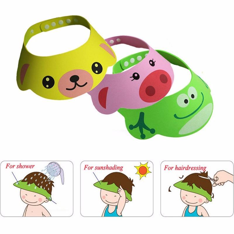 Mũ tắm chắn nước gội đầu hinh thú cho bé