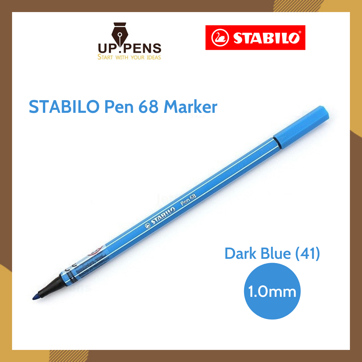 Bút lông màu stabilo pen 68 marker - 1.0mm - màu xanh dương