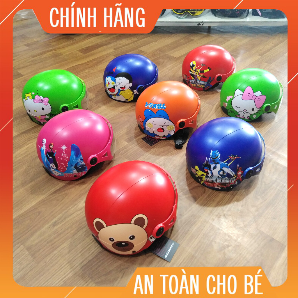 Nón bảo hiểm sơn trẻ em có kính che bụi