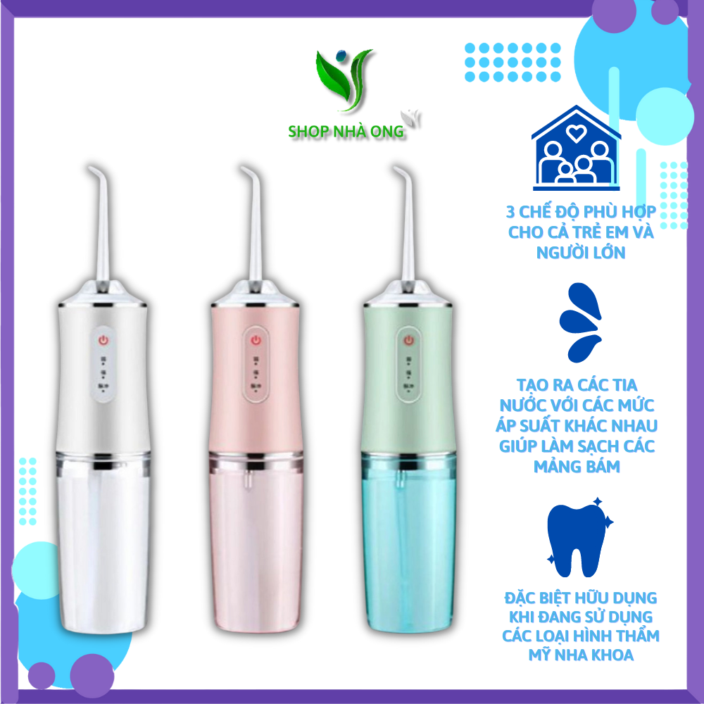 MÁY TĂM NƯỚC NHA KHOA CẦM TAY, MÁY XỈA RĂNG CÓ THỂ GẤP GỌN CAO CẤP - VỆ SINH BẢO VỆ RĂNG MIỆNG SẠCH SẼ AN TOÀN.