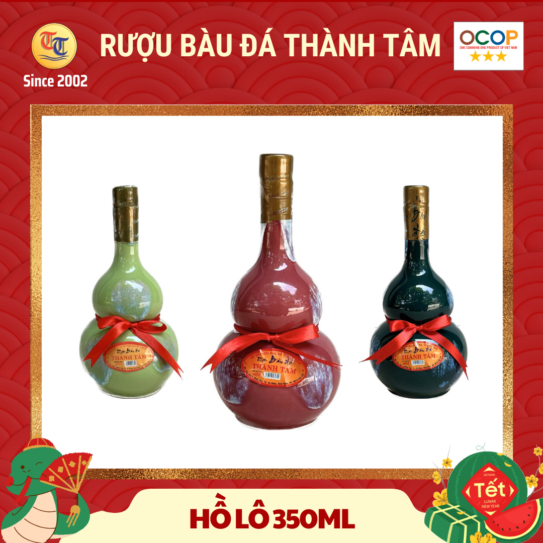 Rượu bàu đá HỒ LÔ  350ml (màu Đen /Xanh Rêu/ Xanh bút bi) - Rượu bàu đá Thành Tâm  - OCOP 3 sao - Đặc sản Bình Định, quà tặng