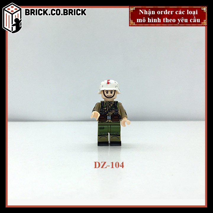 Phụ kiện MOC Army- Lính Đức thế chiến 2- Đồ chơi lắp ráp minifig và mô hình sáng tạo trang trí quân đội- DZ104
