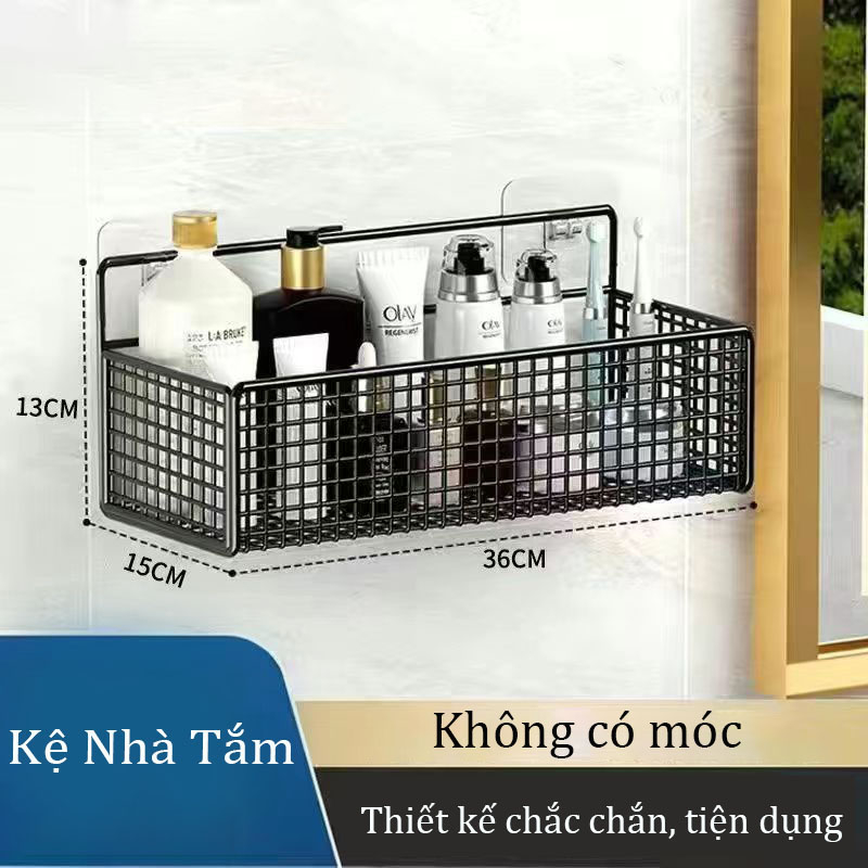 Kệ đựng đồ nhà tắm dán tường kèm miếng dán,kệ nhà tắm chịu lực tốt,kệ thép sơn tĩnh điện không rỉ siêu chắc
