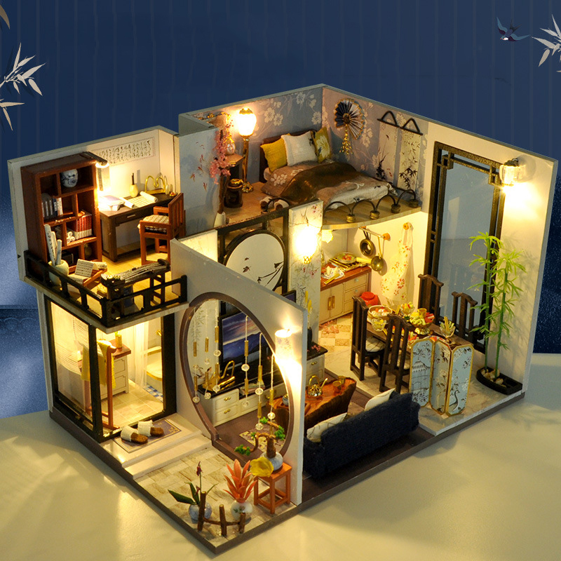Mô hinh nhà gỗ diy loft căn hộ sang trọng k-028