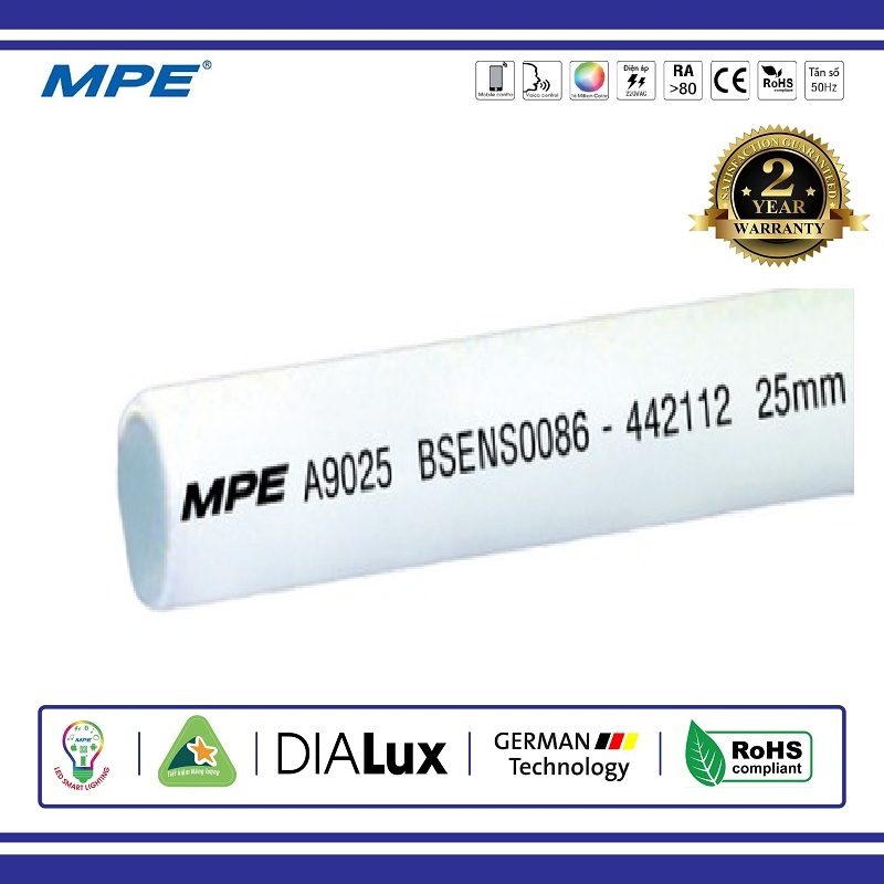 Ống luồn dây điện tròn, ống luồn cứng 750n phi 25 mpe