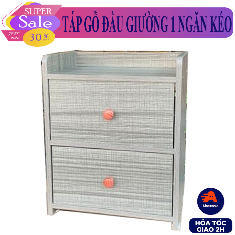Tủ đầu giường, kệ đầu giường, hộc tủ kệ mini 1 ngăn, 2 ngăn kéo deco trang trí phòng, chất liệu gỗ mdf, chắc chắn, phong cách hiện đại, sang trọng