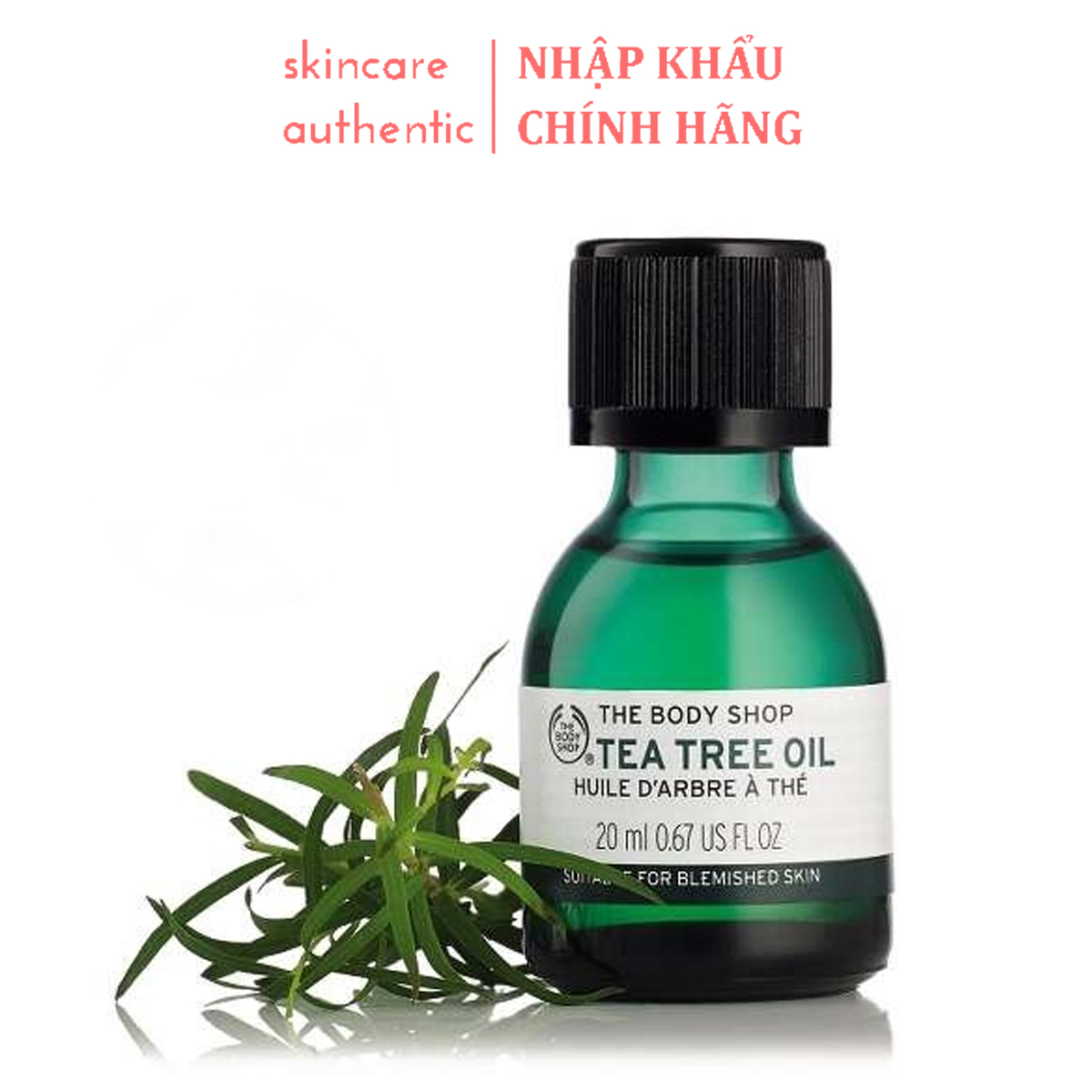 Tinh Dầu Tràm Trà Chấm Mụn Kháng Khuẩn The Body Shop Tea Tree Oil serum giảm mụn giảm nám trắng da