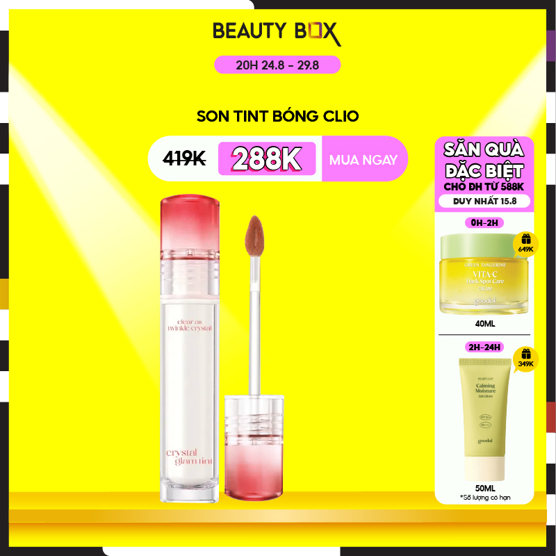 Son tint bóng clio crystal glam tint 3.4g