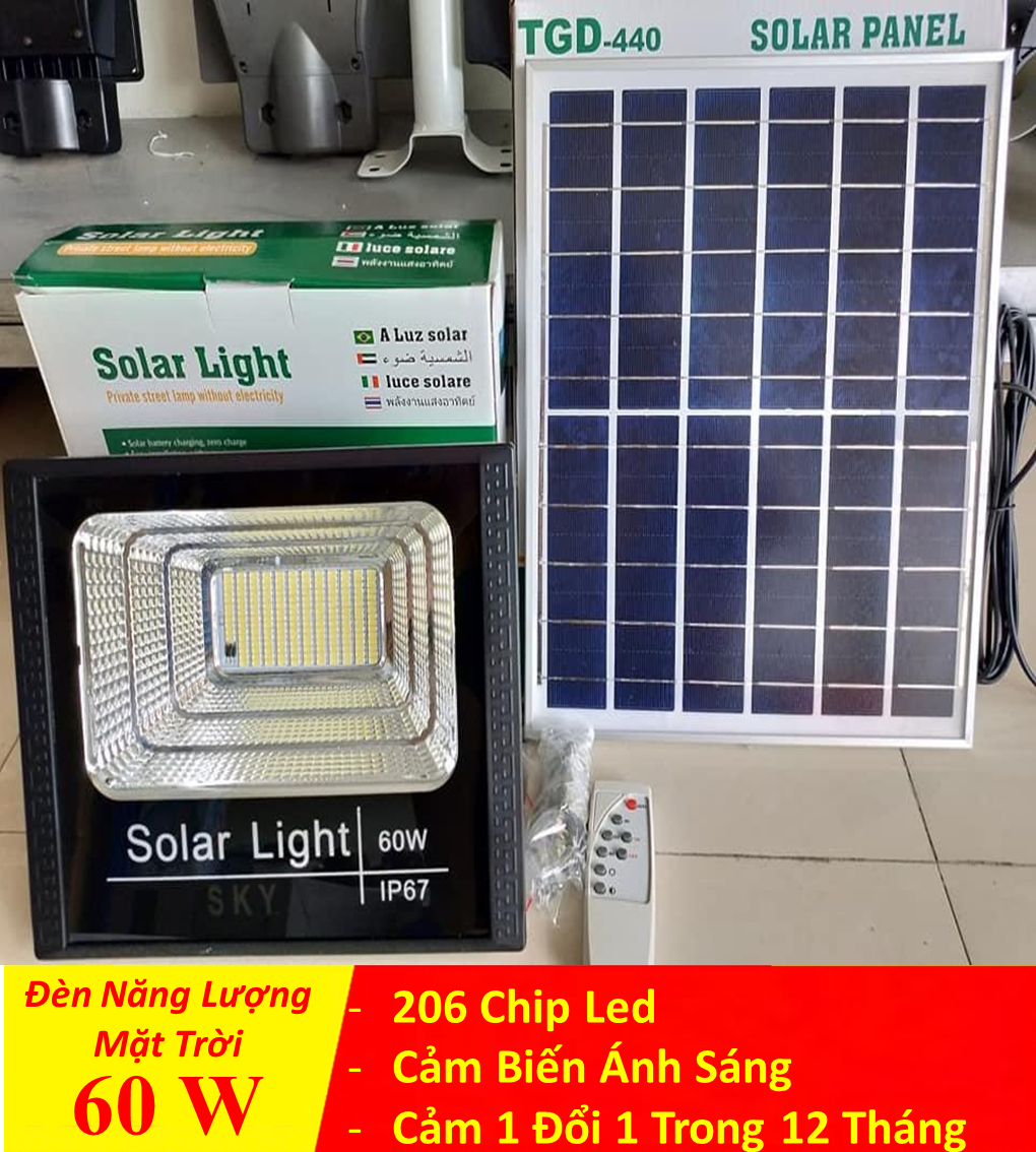 Đèn Năng Lượng Mặt Trời Solar Light 60W- Tiết kiệm năng lượng, bảo vệ môi trường