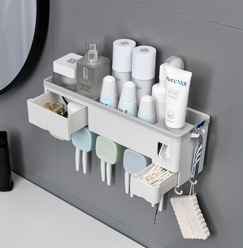 Kệ nhà tắm thông minh tặng kèm 4 cốc,kệ đồ tiện ích gia đình