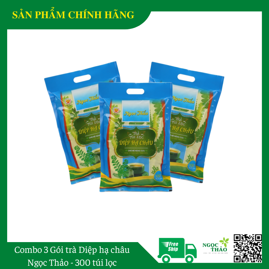 [NEW] Bộ 3 gói trà Diệp hạ châu Ngọc Thảo 100 túi lọc - Tốt cho gan, dạ dày